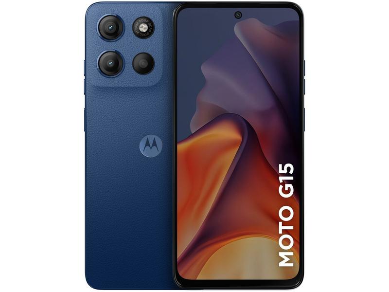 Smartphone Motorola Moto G15 128GB - Azul Escuro, 12GB (4GB RAM +